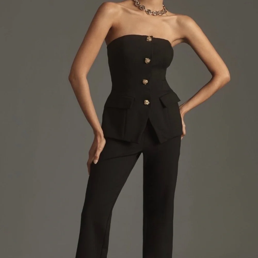 ANTHROPOLGIE MAEVE Structured Twofer Jumpsuit SIZE: XS - Picture 2 of 4
